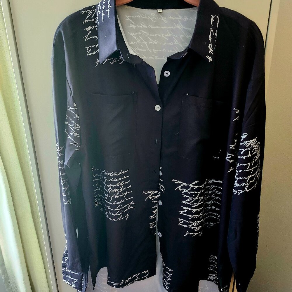 Fabulous Black Top with White writing